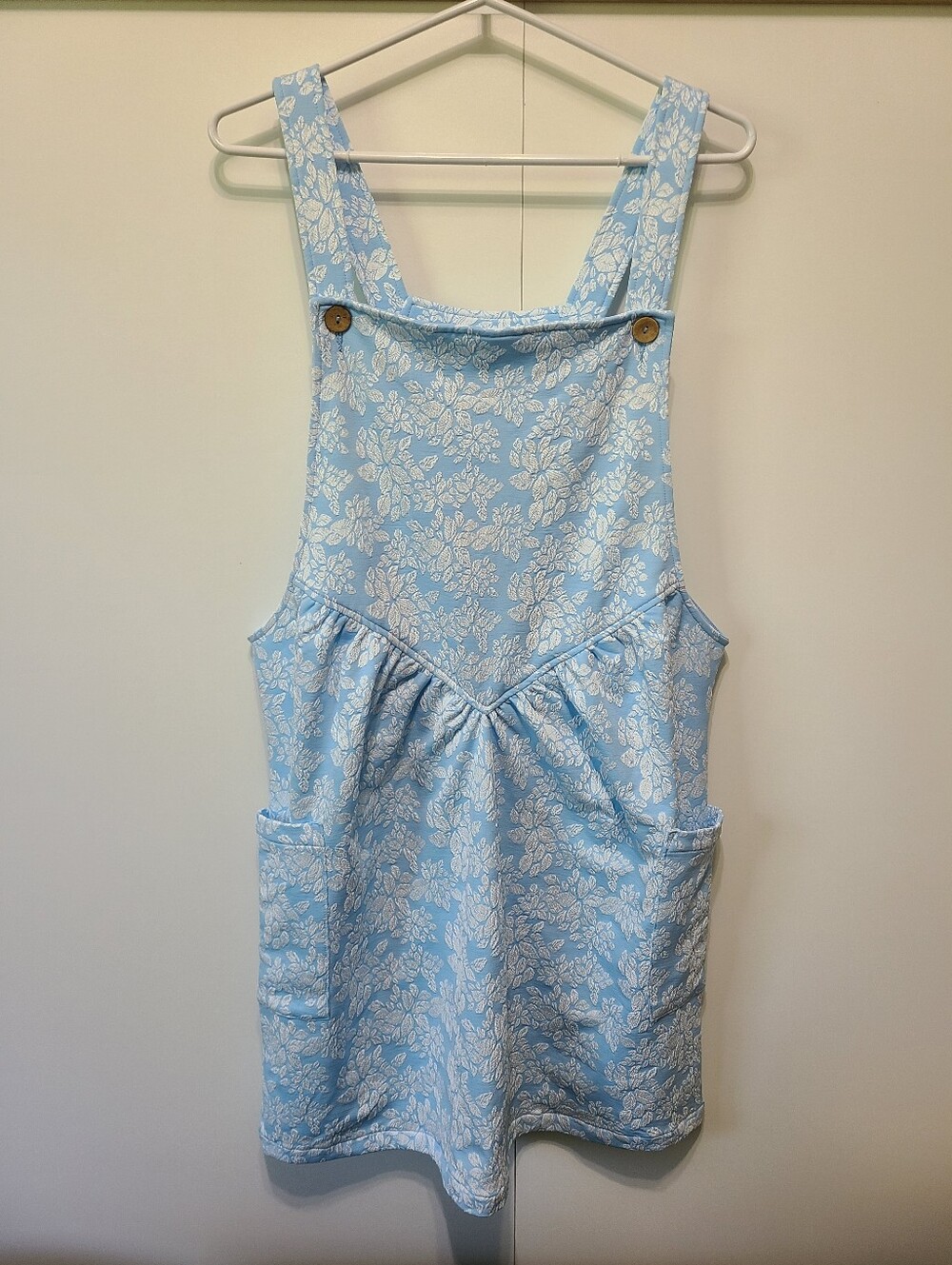 Remy Romperall Dress Light Blue Floral Pinafore Dress